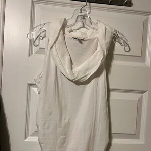 Cabi Off-White sleeveless blouse with cowl neck
